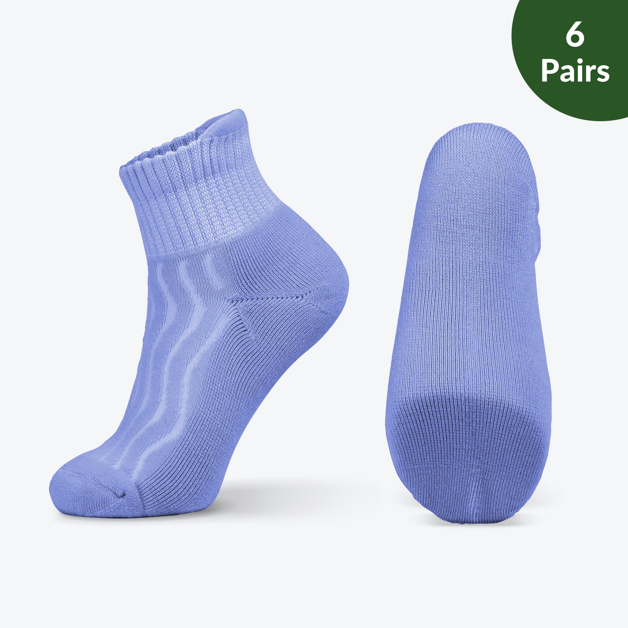 Wide non-binding Bamboo diabetic socks, seamless toe, air vent with cushion sole, 6 pairs